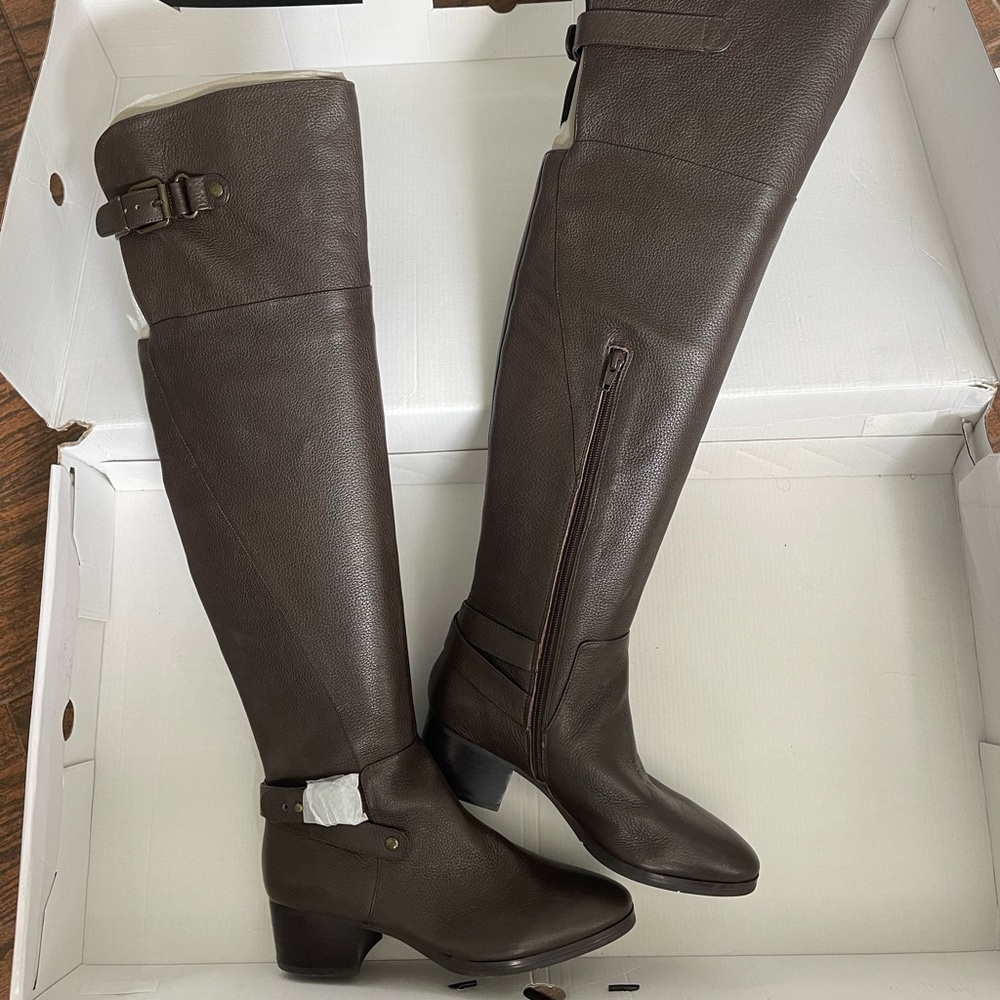 Brand new Nine West Dark Brown Leather Boots